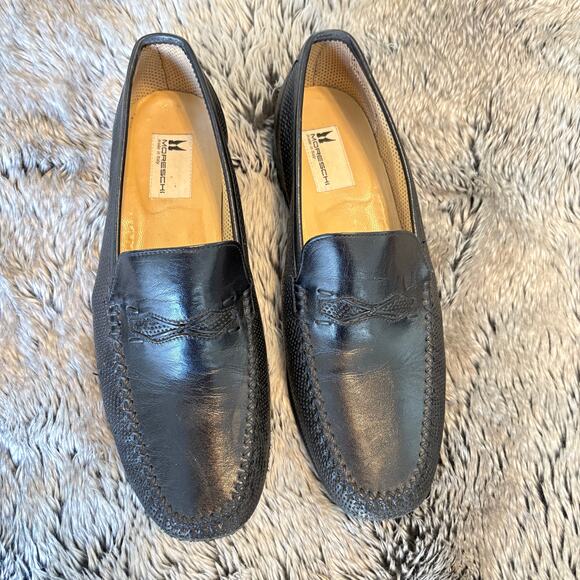 Moreschi Leather Men's Loafers Italian Black Italy Men’s 9 - Picture 1 of 10